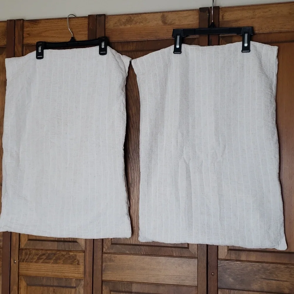 Pottery Barn Beck Ruched Cotton Linen Pillow Sham Set of 2